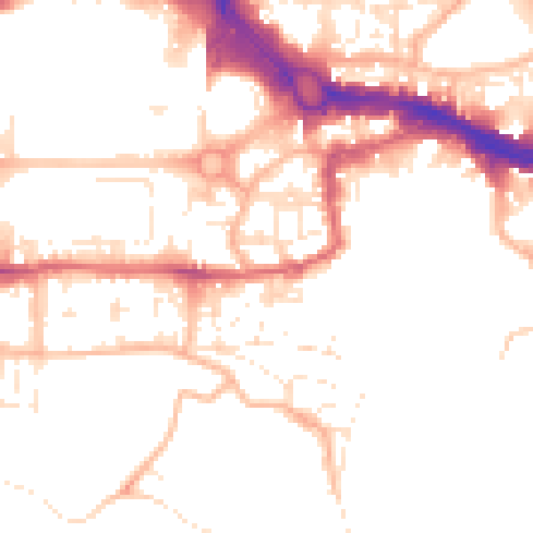 Daytime road noise heatmap for PL4 0ET