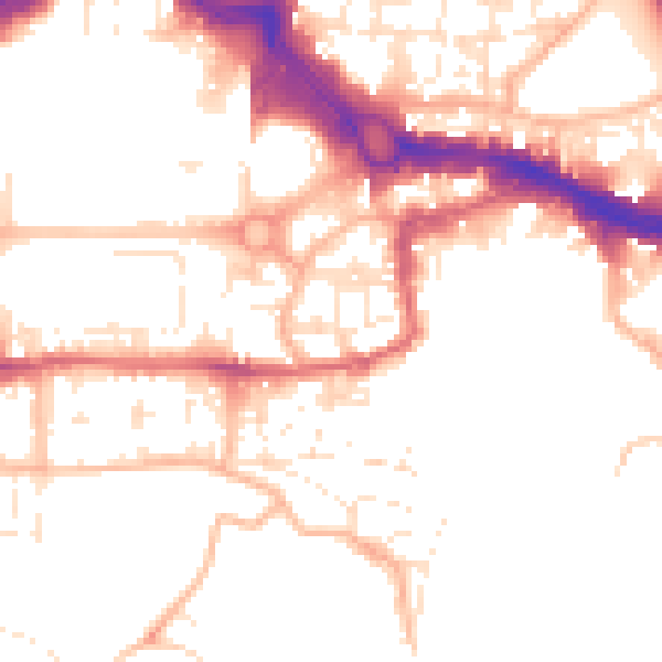 Daytime road noise heatmap for PL4 0EW