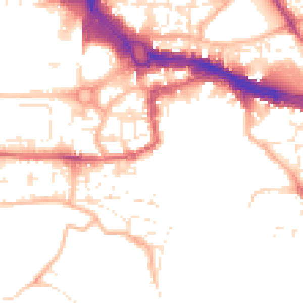 Daytime road noise heatmap for PL4 0EX