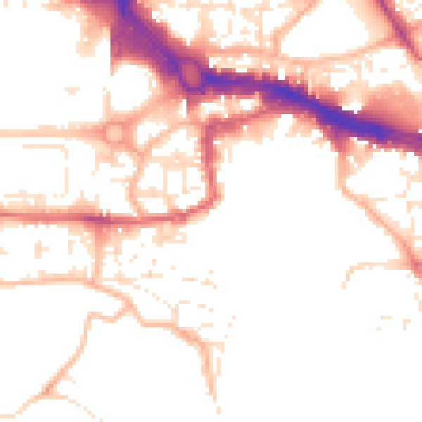 Daytime road noise heatmap for PL4 0EY