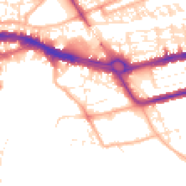 Daytime road noise heatmap for PL4 0FF