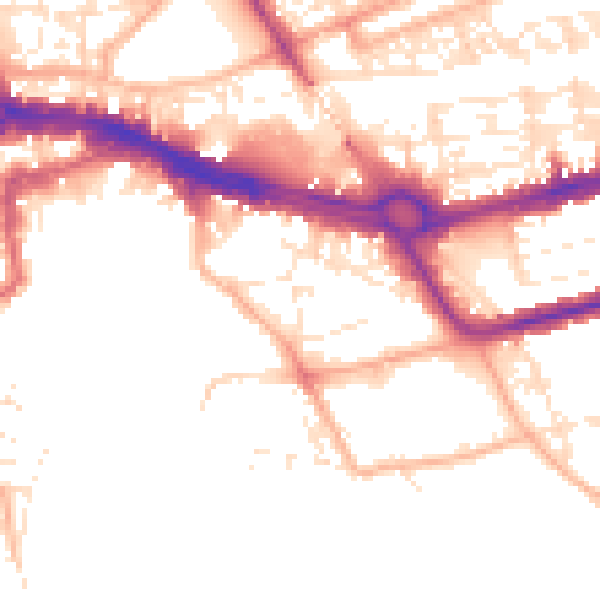 Daytime road noise heatmap for PL4 0JN