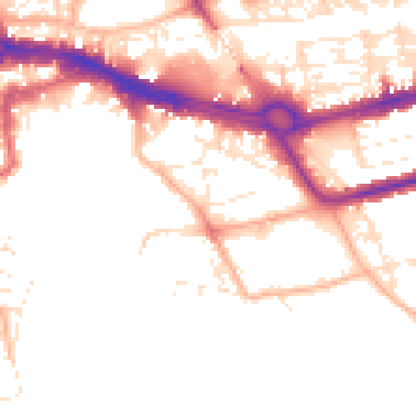 Daytime road noise heatmap for PL4 0JT