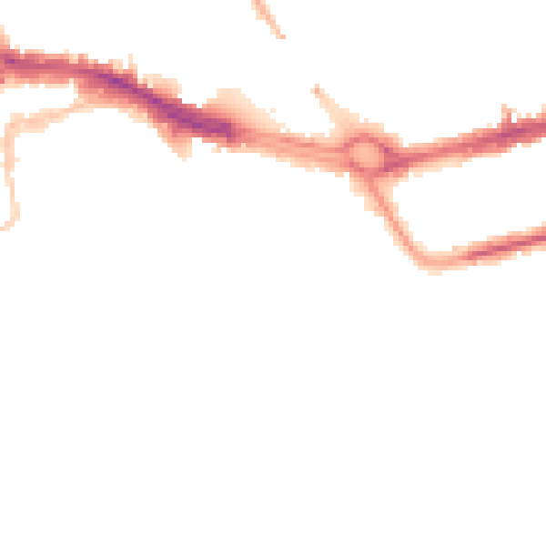 Night-time road noise heatmap for PL4 0JT