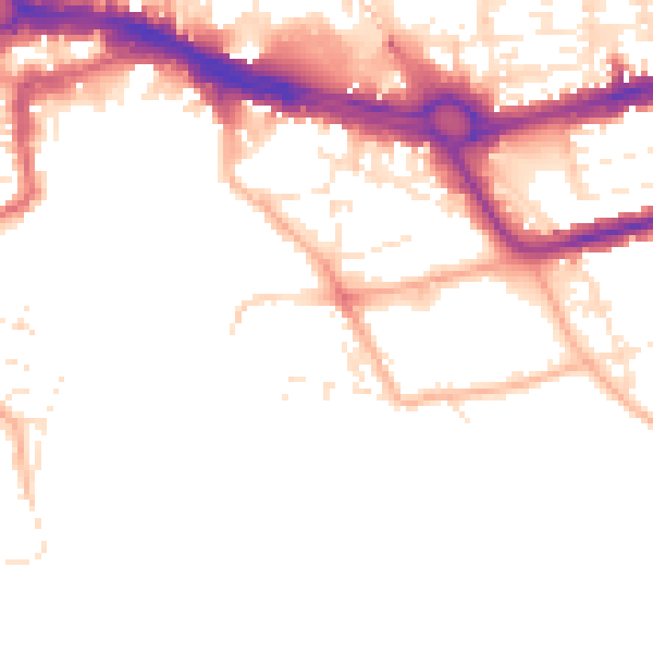 Daytime road noise heatmap for PL4 0LA