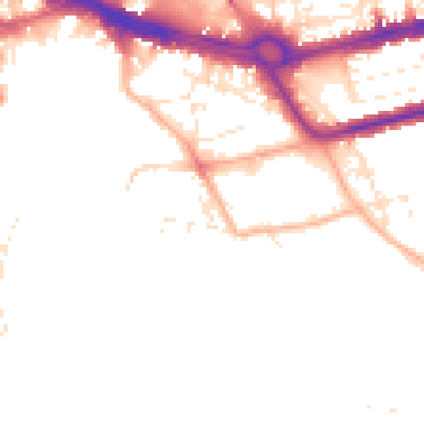 Daytime road noise heatmap for PL4 0LN