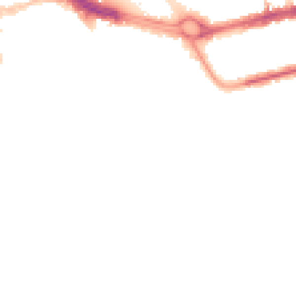 Night-time road noise heatmap for PL4 0LS