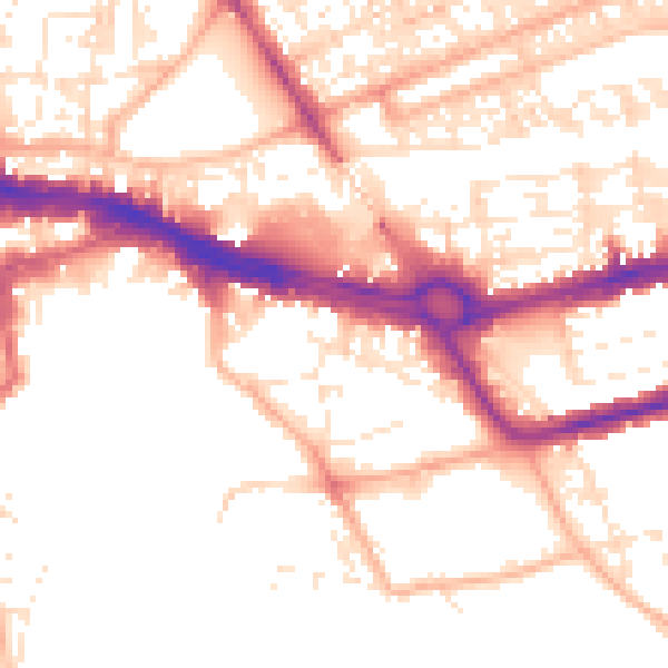 Daytime road noise heatmap for PL4 0NL