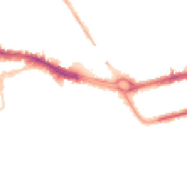 Night-time road noise heatmap for PL4 0NL