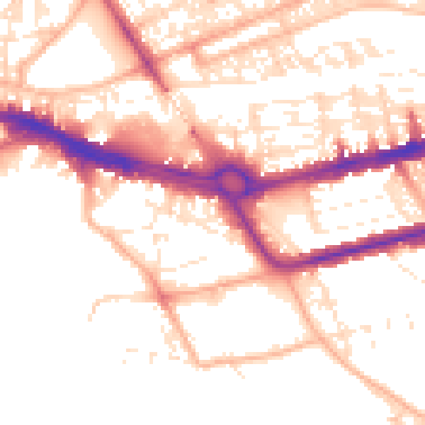 Daytime road noise heatmap for PL4 0NP
