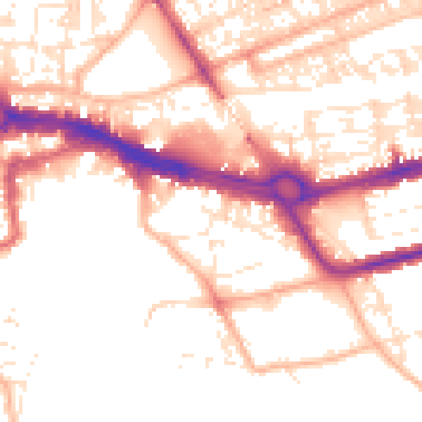 Daytime road noise heatmap for PL4 0NZ