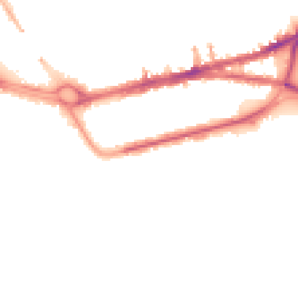 Night-time road noise heatmap for PL4 0PR