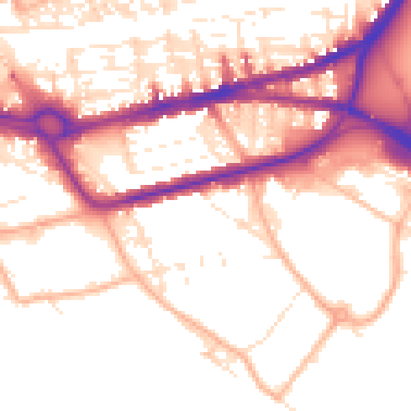 Daytime road noise heatmap for PL4 0PS