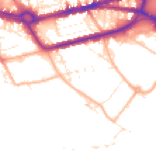 Daytime road noise heatmap for PL4 0QQ