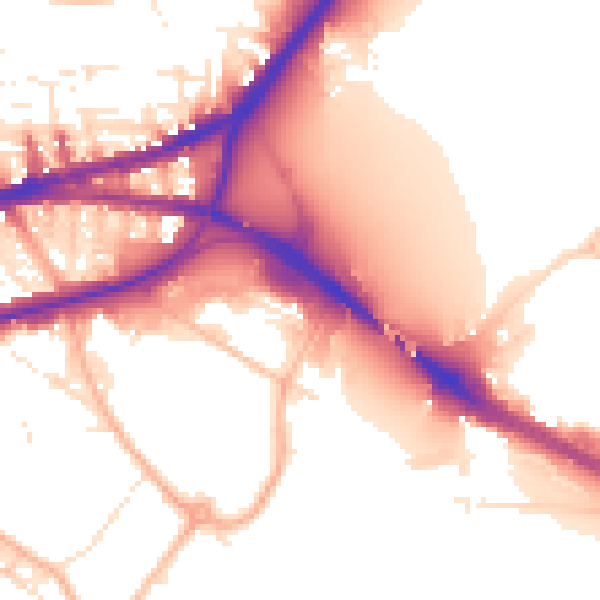 Daytime road noise heatmap for PL4 0SE