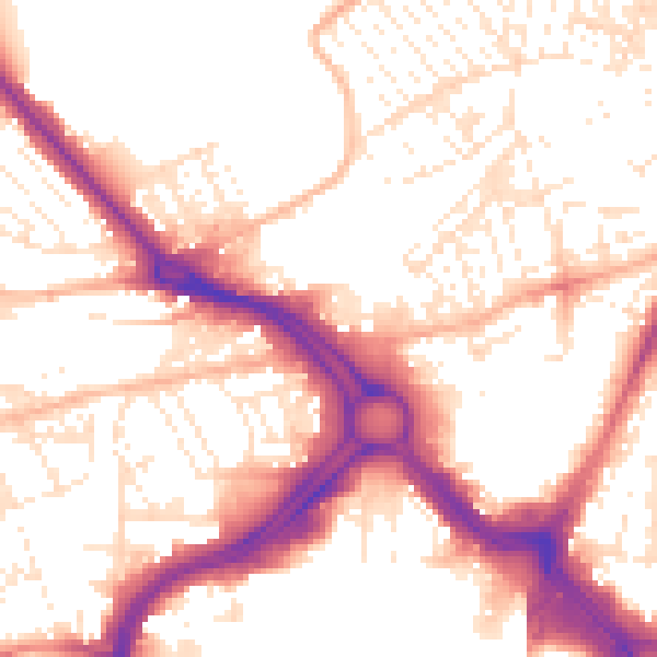 Daytime road noise heatmap for PL4 6AG