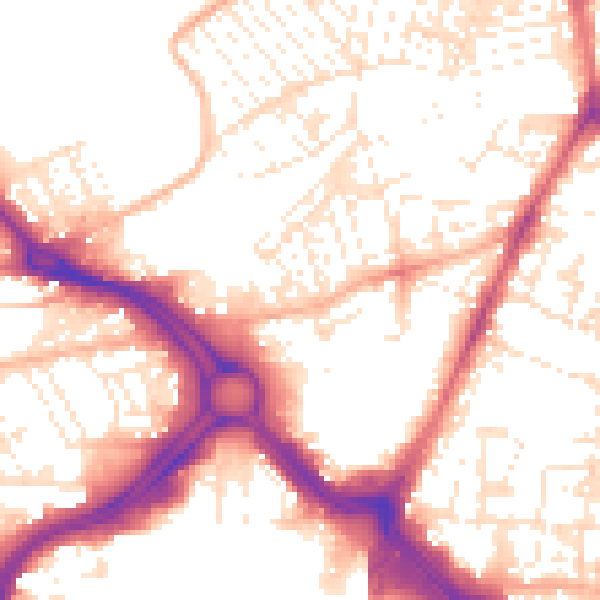 Daytime road noise heatmap for PL4 6AW