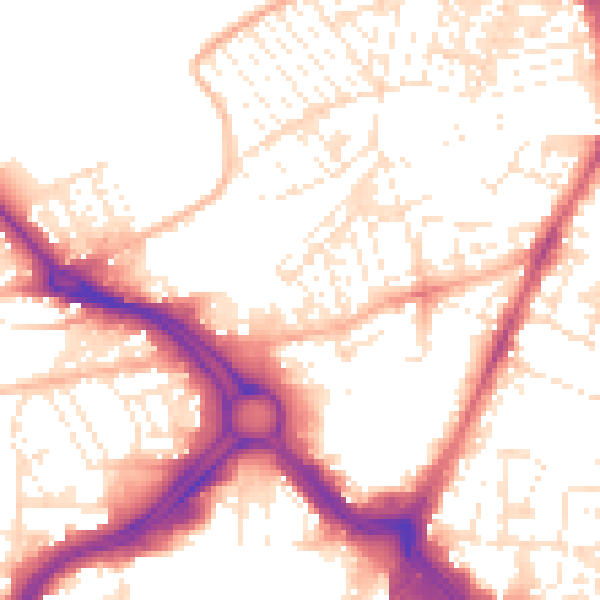 Daytime road noise heatmap for PL4 6AZ