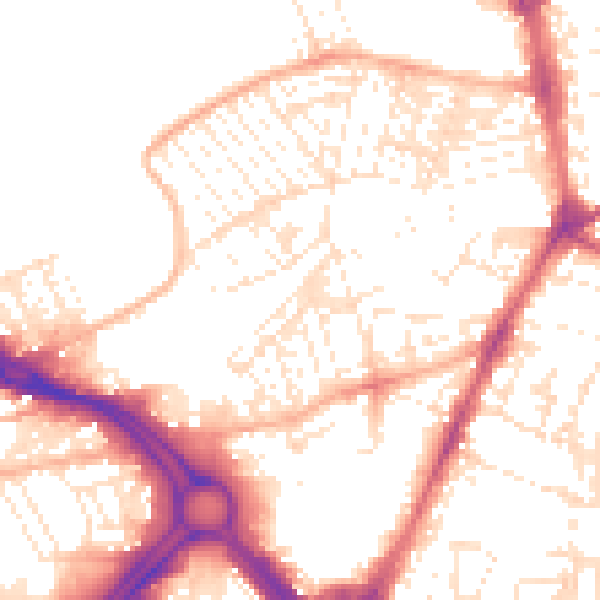 Daytime road noise heatmap for PL4 6BA