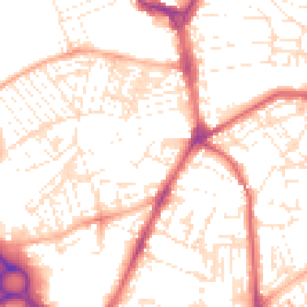 Daytime road noise heatmap for PL4 6HX