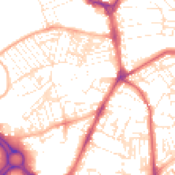 Daytime road noise heatmap for PL4 6HY