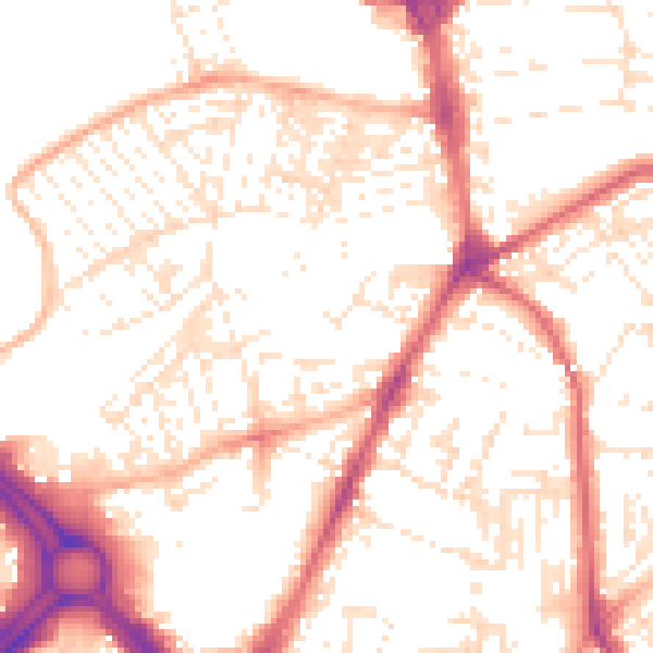 Daytime road noise heatmap for PL4 6JA