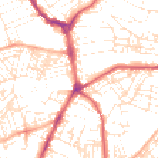 Daytime road noise heatmap for PL4 6JG