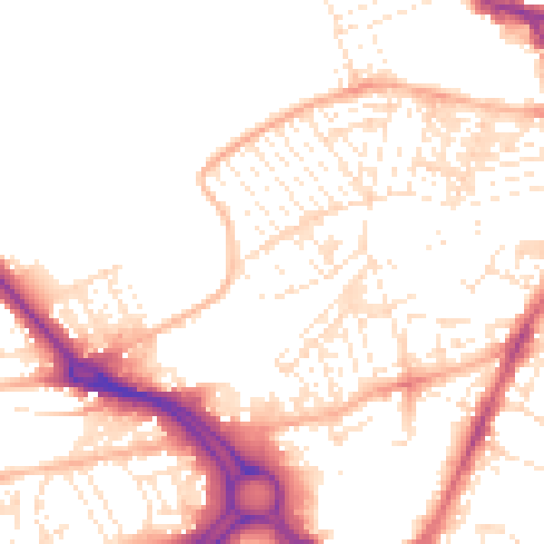 Daytime road noise heatmap for PL4 6PF