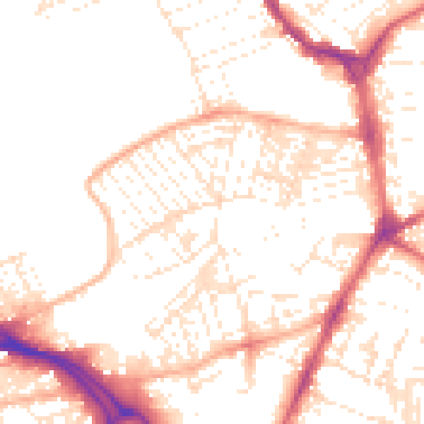 Daytime road noise heatmap for PL4 6PN