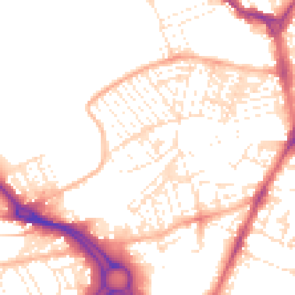 Daytime road noise heatmap for PL4 6PQ