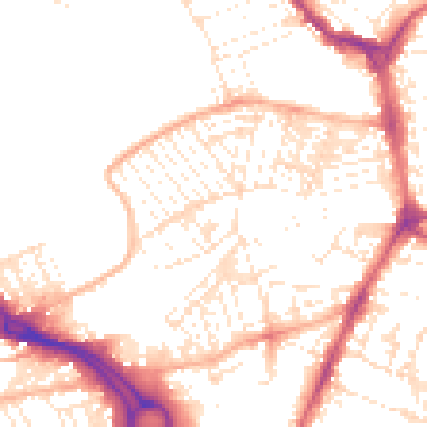 Daytime road noise heatmap for PL4 6PZ