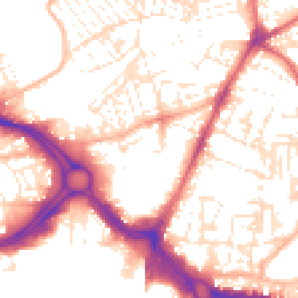 Daytime road noise heatmap for PL4 6RU