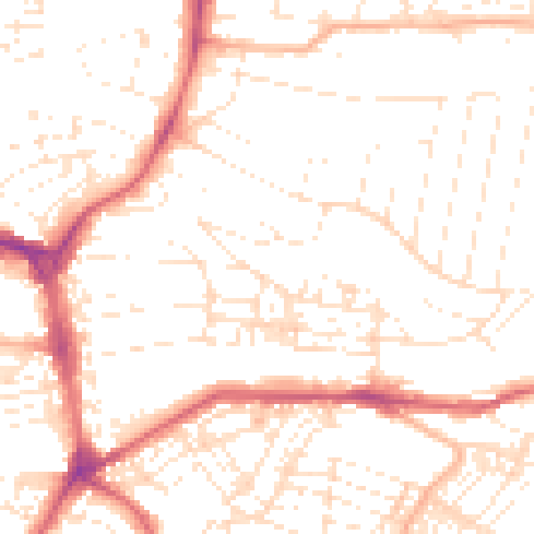 Daytime road noise heatmap for PL4 7AD