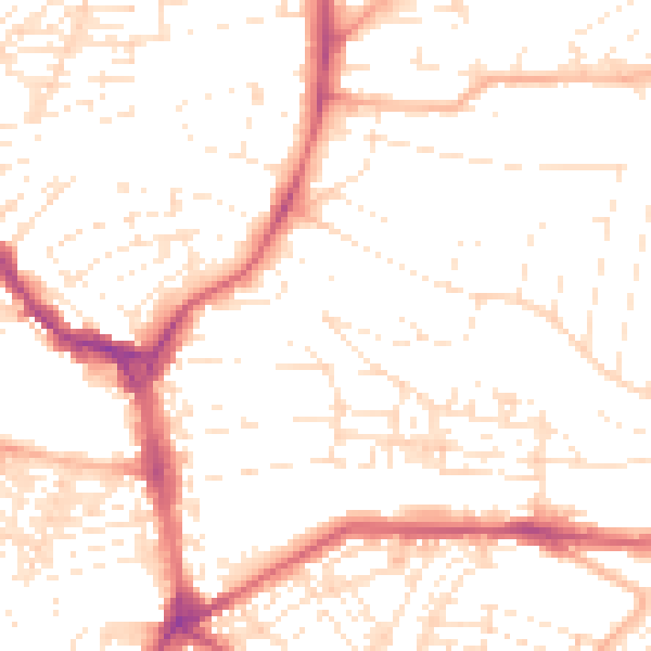 Daytime road noise heatmap for PL4 7AE