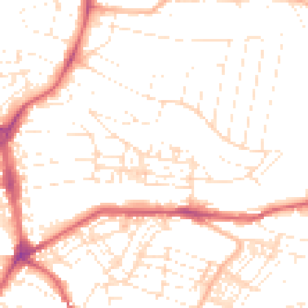 Daytime road noise heatmap for PL4 7AX