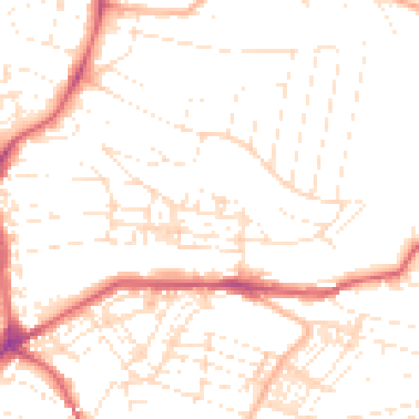 Daytime road noise heatmap for PL4 7AY