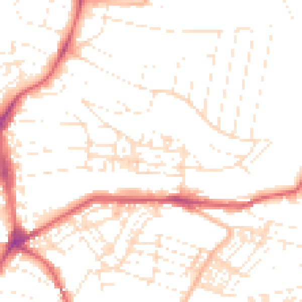 Daytime road noise heatmap for PL4 7BA