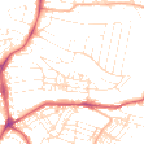 Daytime road noise heatmap for PL4 7BE