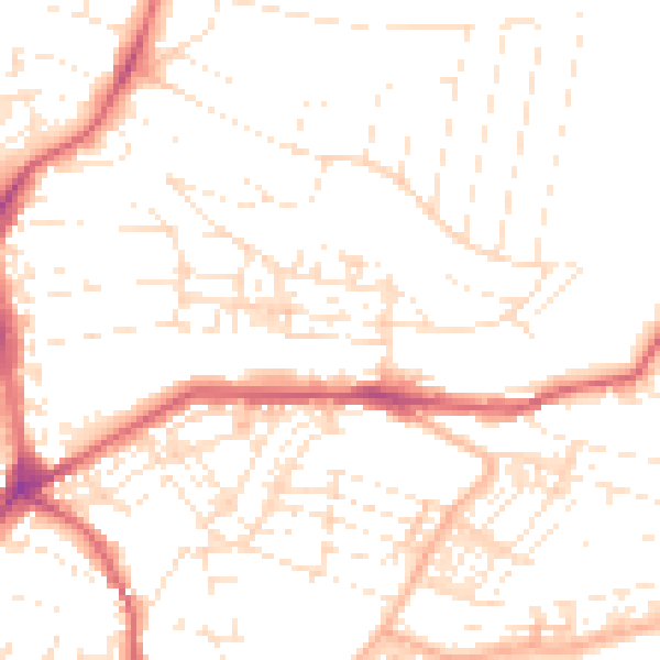 Daytime road noise heatmap for PL4 7BN