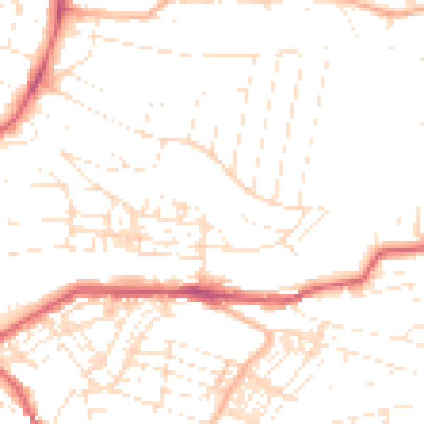 Daytime road noise heatmap for PL4 7BQ