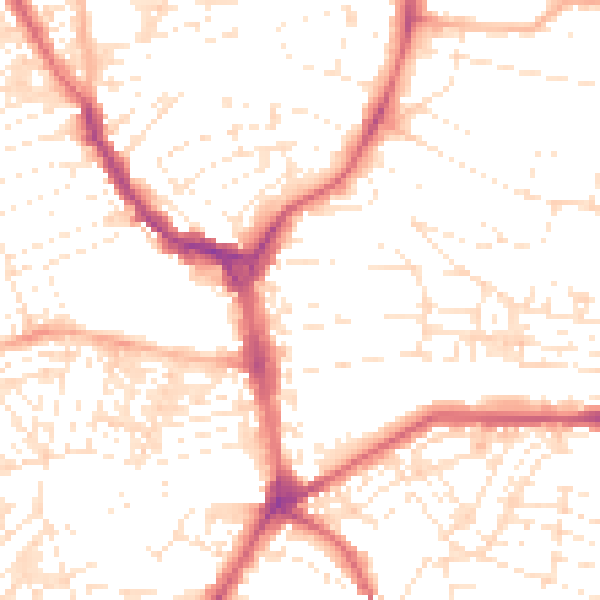 Daytime road noise heatmap for PL4 7BX