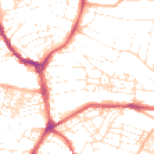 Daytime road noise heatmap for PL4 7BY