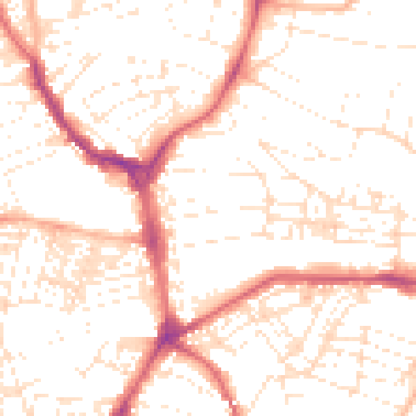 Daytime road noise heatmap for PL4 7DB