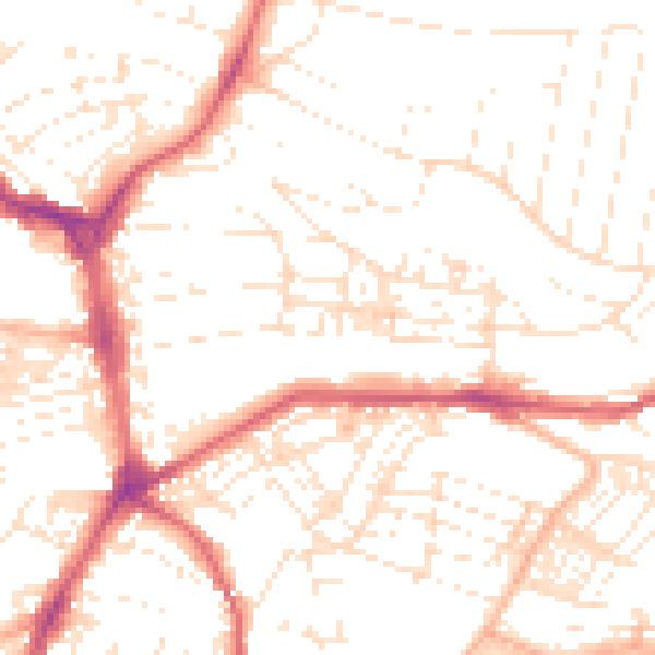 Daytime road noise heatmap for PL4 7DE