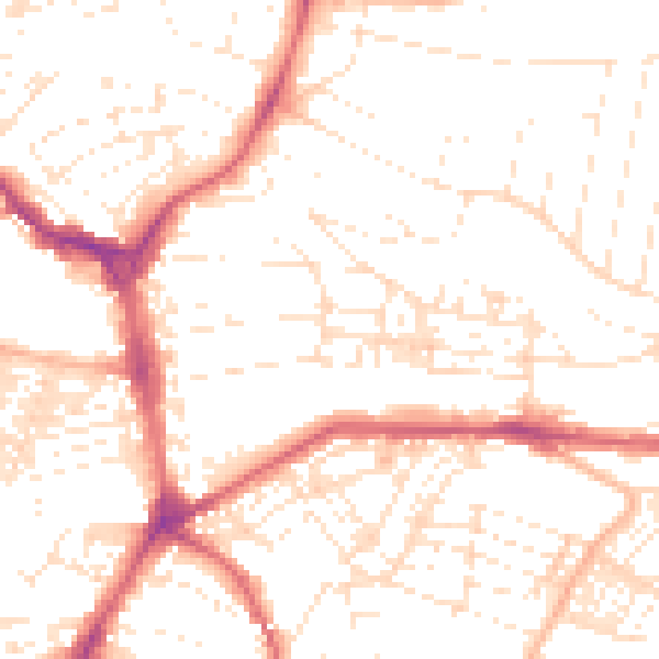 Daytime road noise heatmap for PL4 7DH