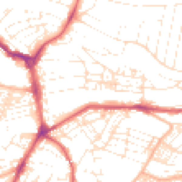 Daytime road noise heatmap for PL4 7DJ