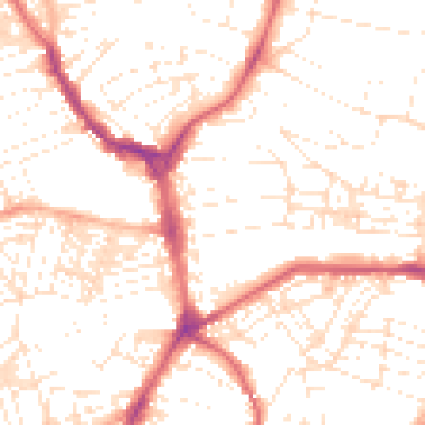 Daytime road noise heatmap for PL4 7DP