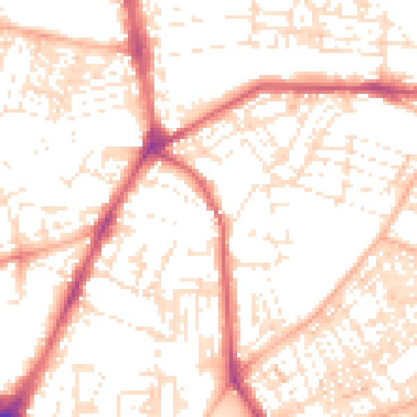 Daytime road noise heatmap for PL4 7DY