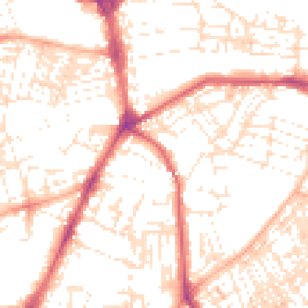 Daytime road noise heatmap for PL4 7DZ