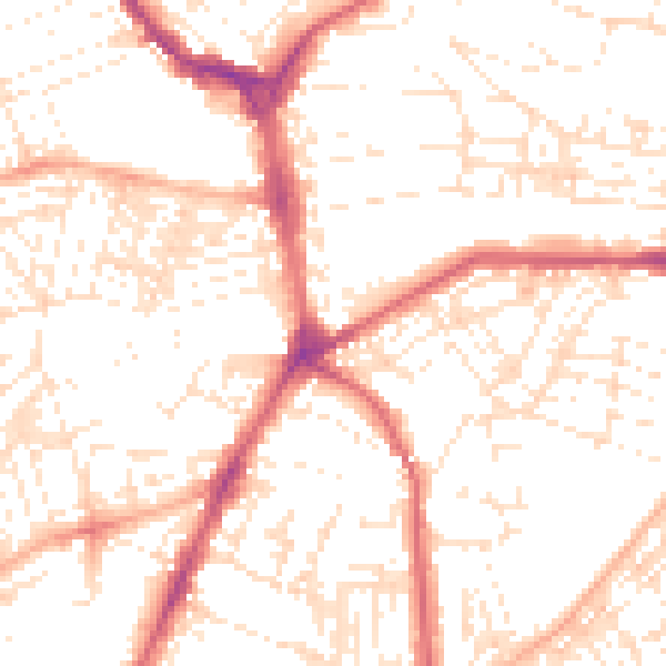 Daytime road noise heatmap for PL4 7ED